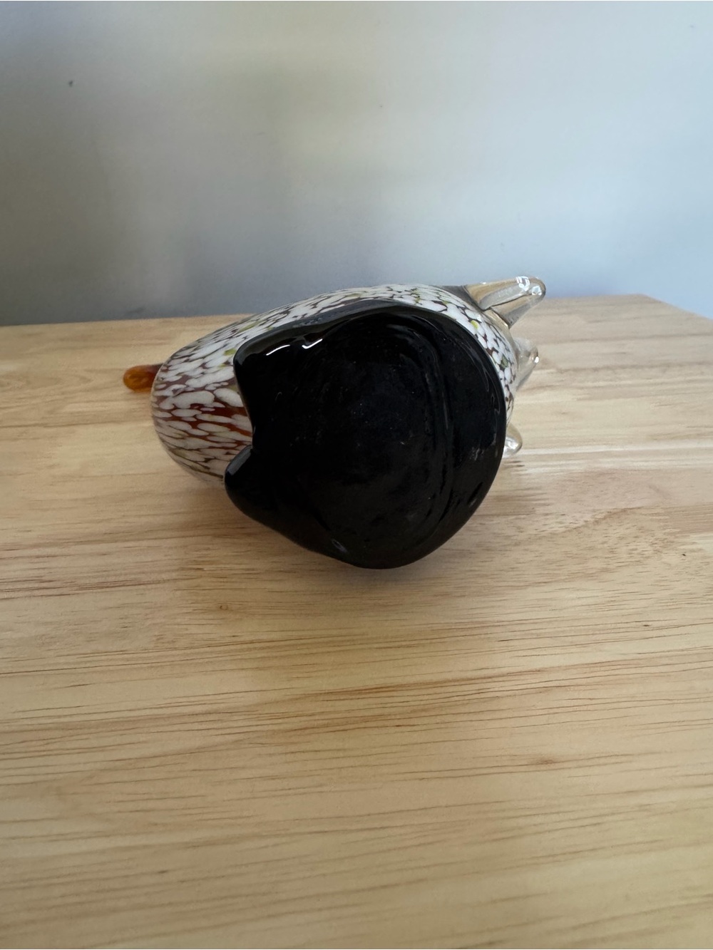 Handblown Glass Pelican Sculpture in Amber and Clear- Murano Style - Picture 5 of 7